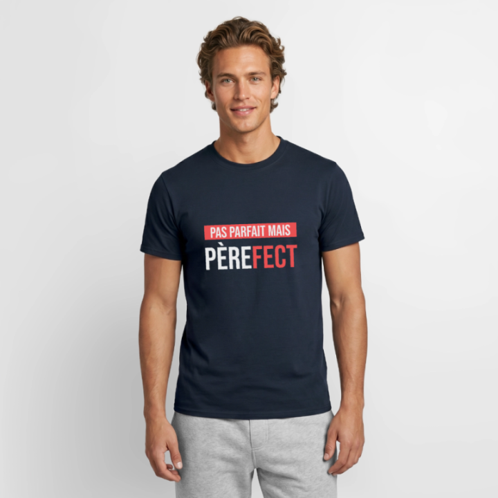 T-shirt homme - Pas parfait mais Père-fect - marine - front