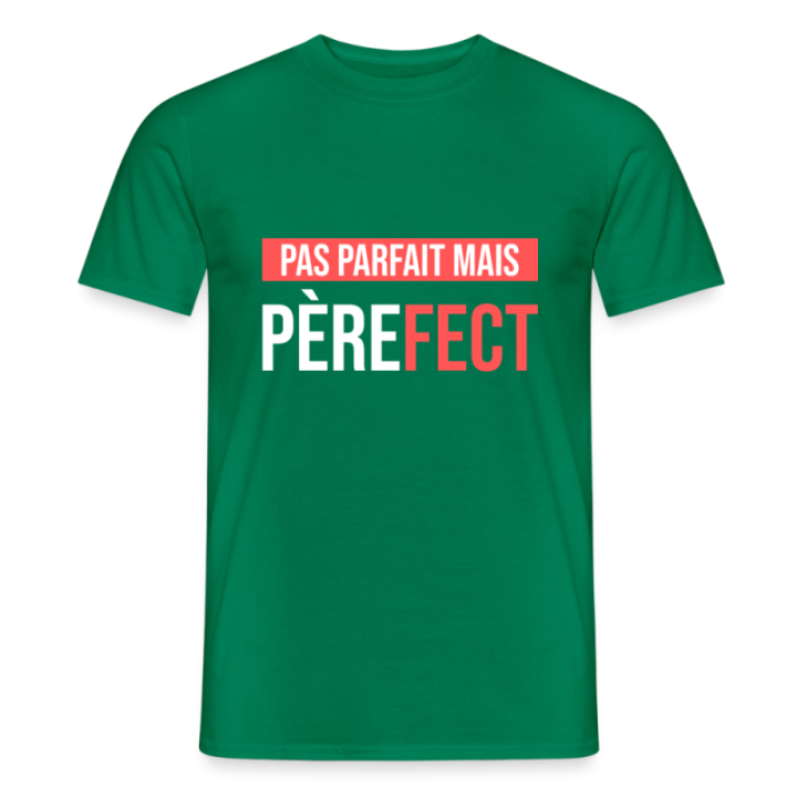 T-shirt homme - Pas parfait mais Père-fect - vert - front