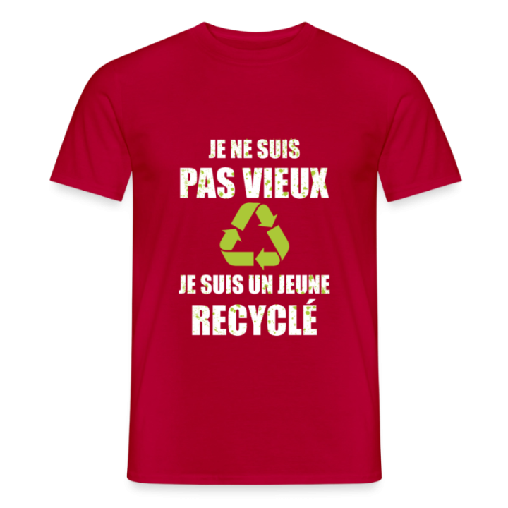 T-shirt homme - Je suis un jeune recyclé - rouge - front