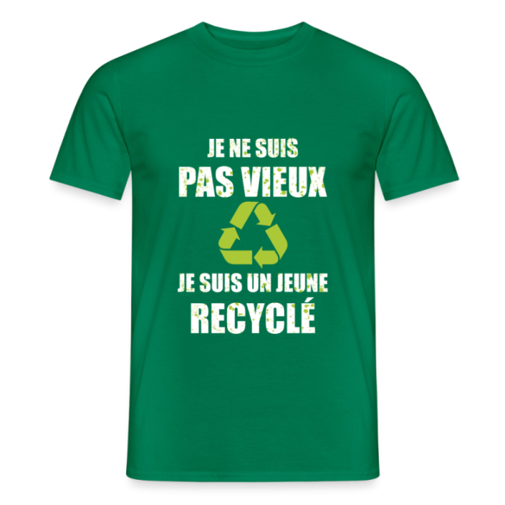 T-shirt homme - Je suis un jeune recyclé - vert - front