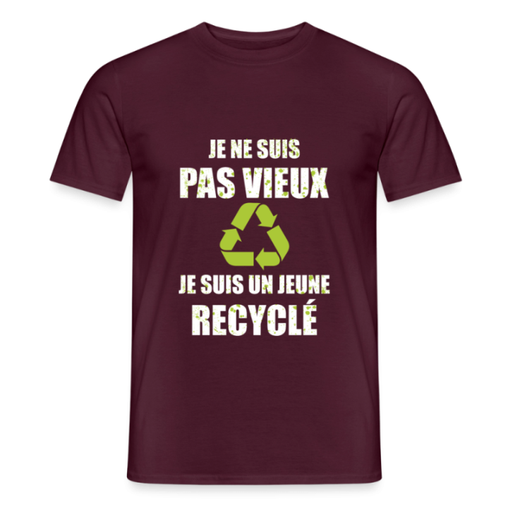 T-shirt homme - Je suis un jeune recyclé - rouge brique - front