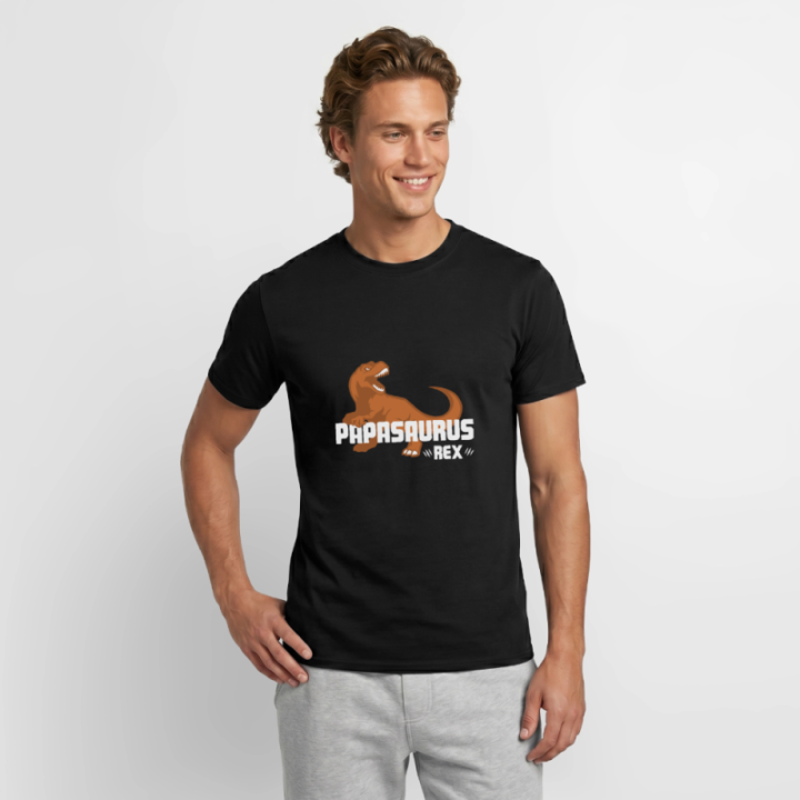 T-shirt homme - Papasaurus Rex - noir - front