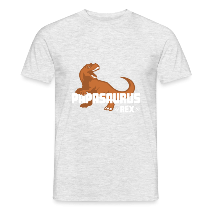 T-shirt homme - Papasaurus Rex - gris chiné - front