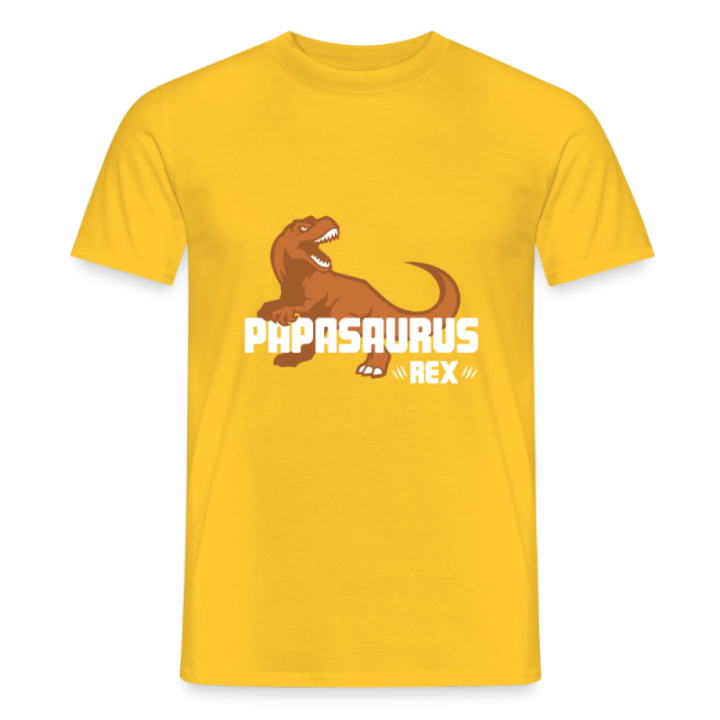 T-shirt homme - Papasaurus Rex - jaune - front
