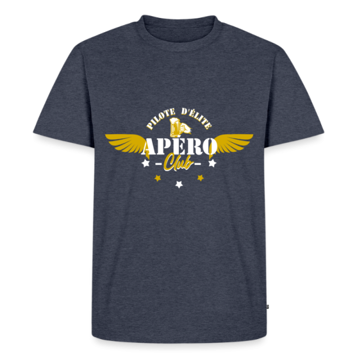 T-shirt premium homme - Apéro club - bleu jeans  - front
