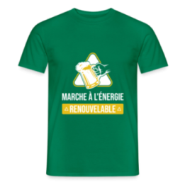 T-shirt homme - Marche à l'énergie renouvelable - vert - front