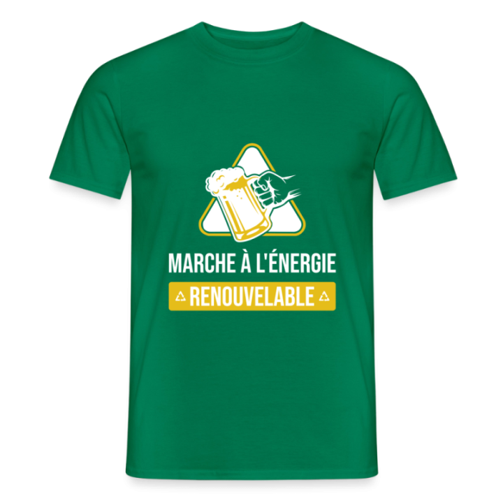 T-shirt homme - Marche à l'énergie renouvelable - vert - front