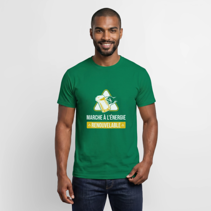 T-shirt homme - Marche à l'énergie renouvelable - vert - front
