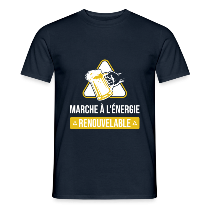 T-shirt homme - Marche à l'énergie renouvelable - marine - front