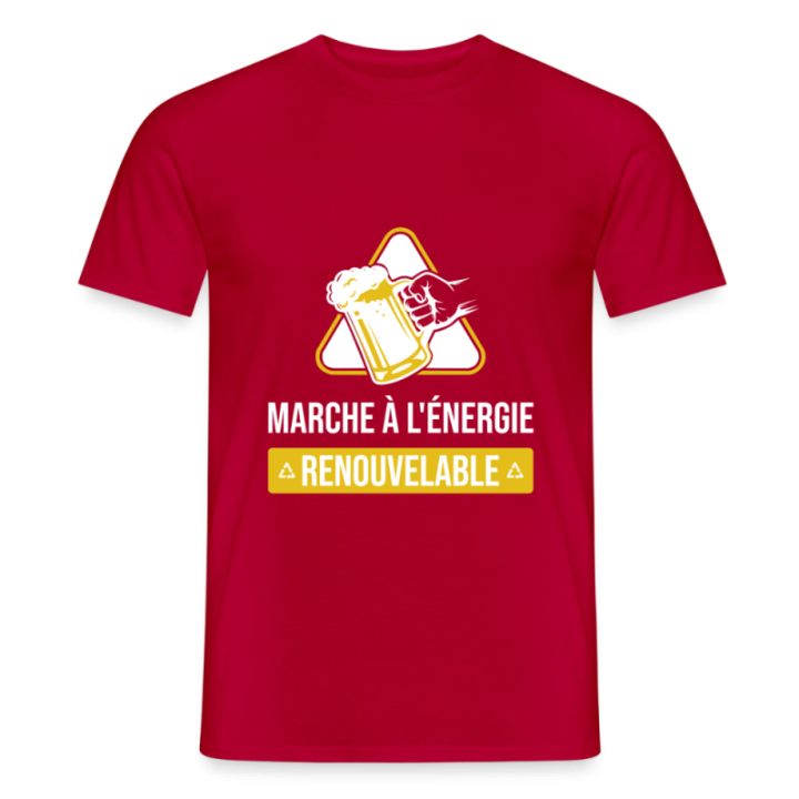 T-shirt homme - Marche à l'énergie renouvelable - rouge - front