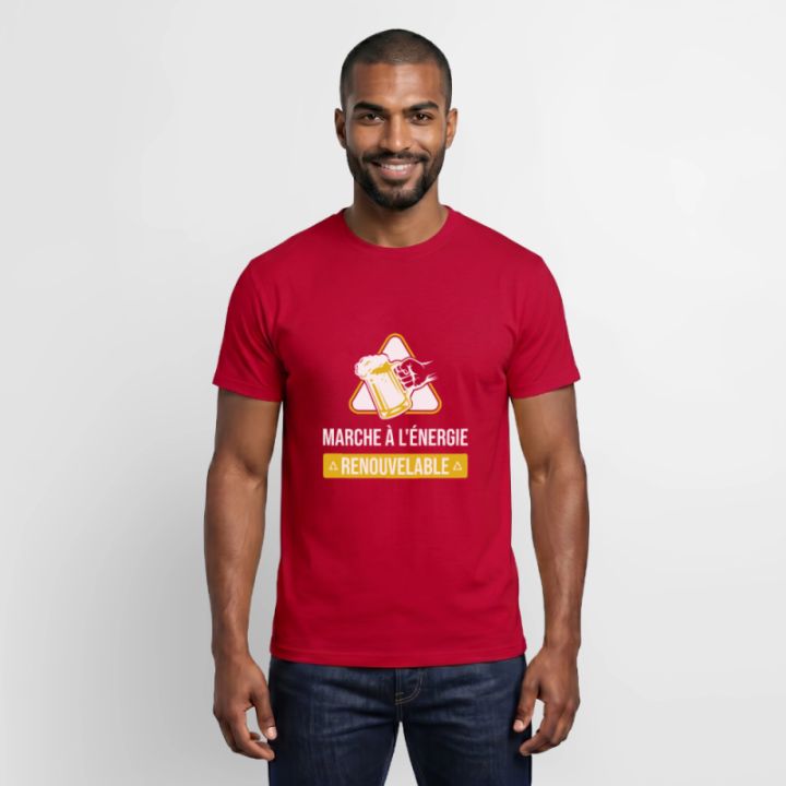 T-shirt homme - Marche à l'énergie renouvelable - rouge - front