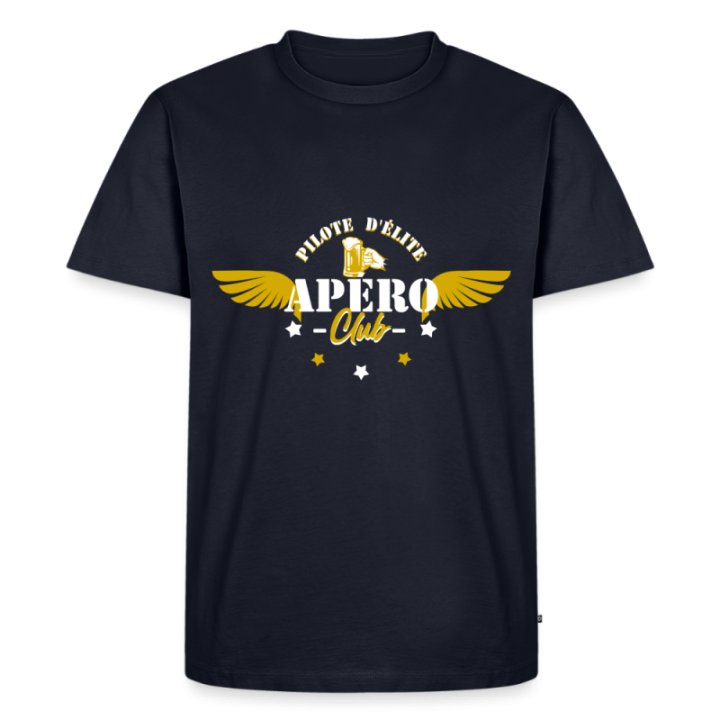 T-shirt premium homme - Apéro club - bleu marine - front