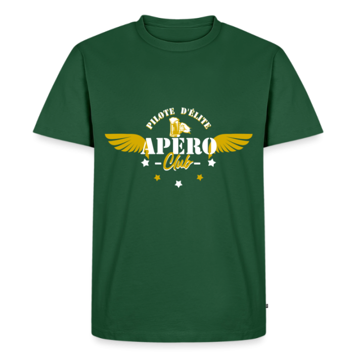 T-shirt premium homme - Apéro club - vert bouteille - front