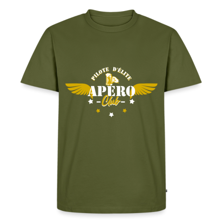 T-shirt premium homme - Apéro club - kaki - front