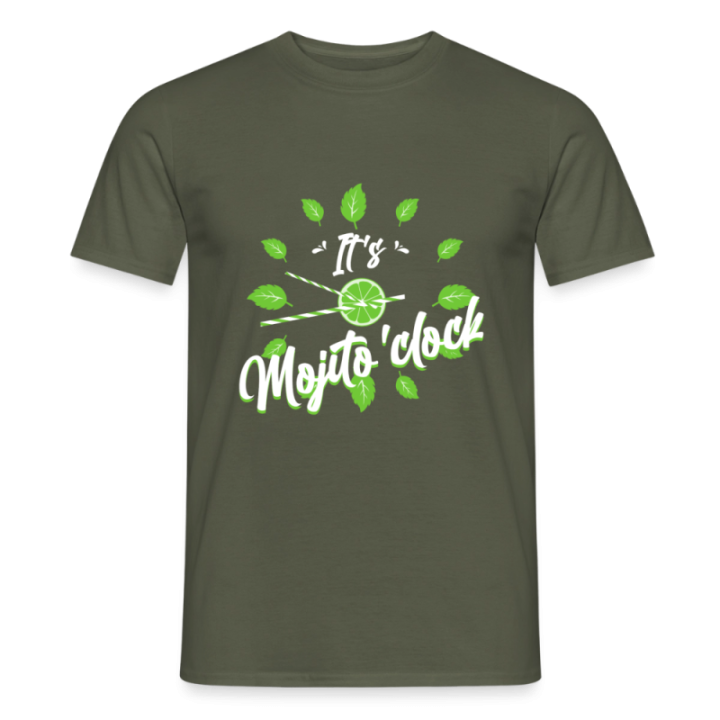 T-shirt homme - It's mojito'clock - vert militaire - front