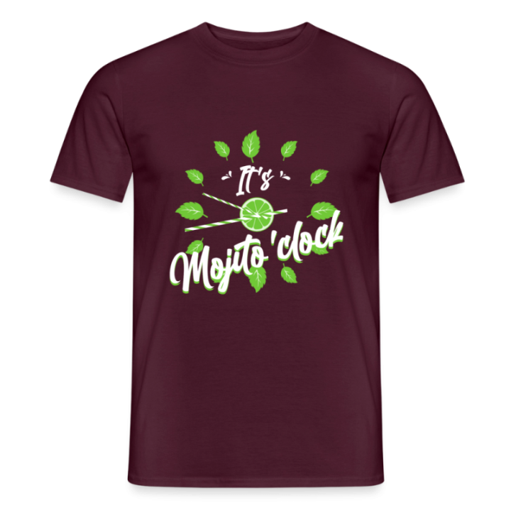 T-shirt homme - It's mojito'clock - rouge brique - front