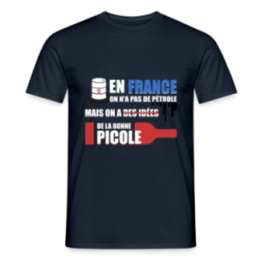 T-shirt homme - En france on a pas de pétrole - marine - front