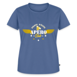 T-shirt premium femme - Apéro club - bleu pigeon - front