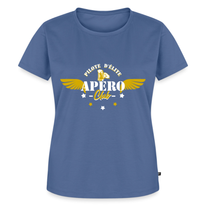 T-shirt premium femme - Apéro club - bleu pigeon - front