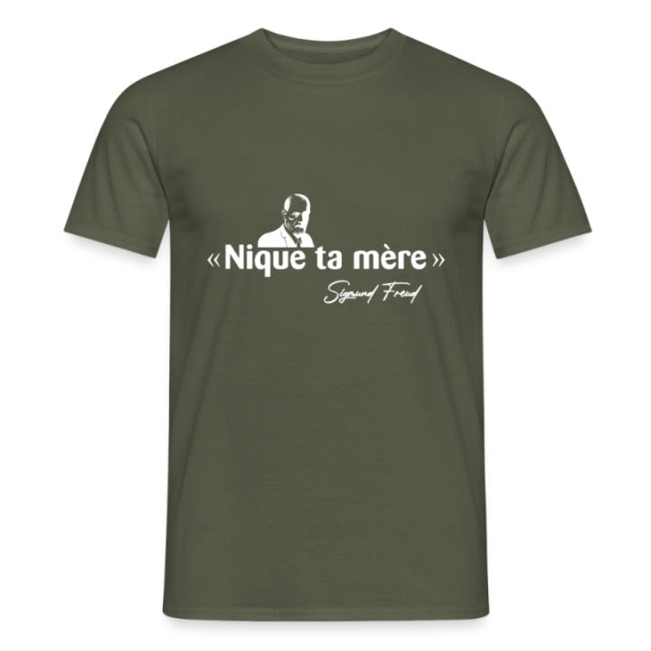 T-shirt homme - Freud - vert militaire - front