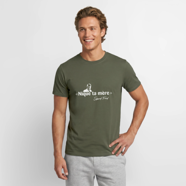 T-shirt homme - Freud - vert militaire - front