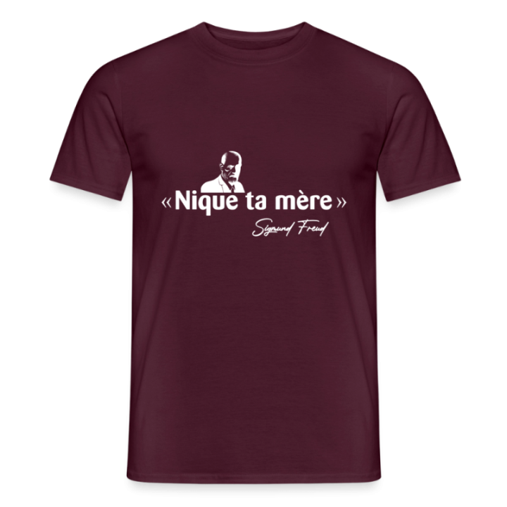 T-shirt homme - Freud - rouge brique - front