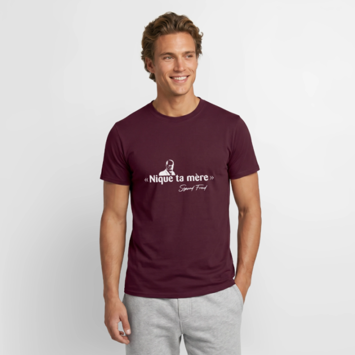 T-shirt homme - Freud - rouge brique - front