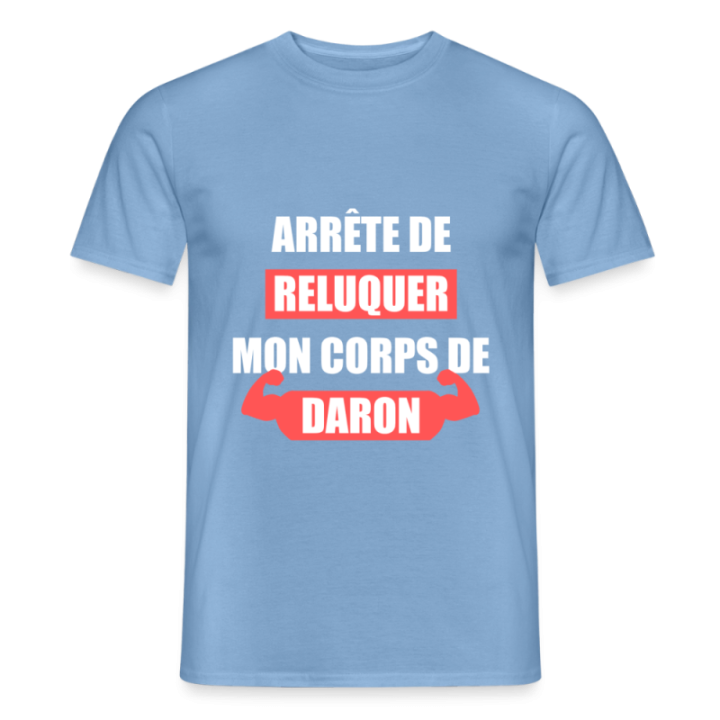 T-shirt homme - Mon corps de daron - carolina blue - front