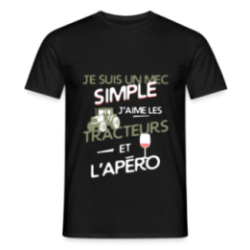 T-shirt homme - Un mec simple: Tracteurs et apéro