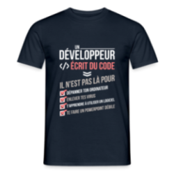 T-shirt homme - Un développeur écrit du code