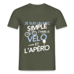 T-shirt homme - Un mec simple: Vélo et apéro