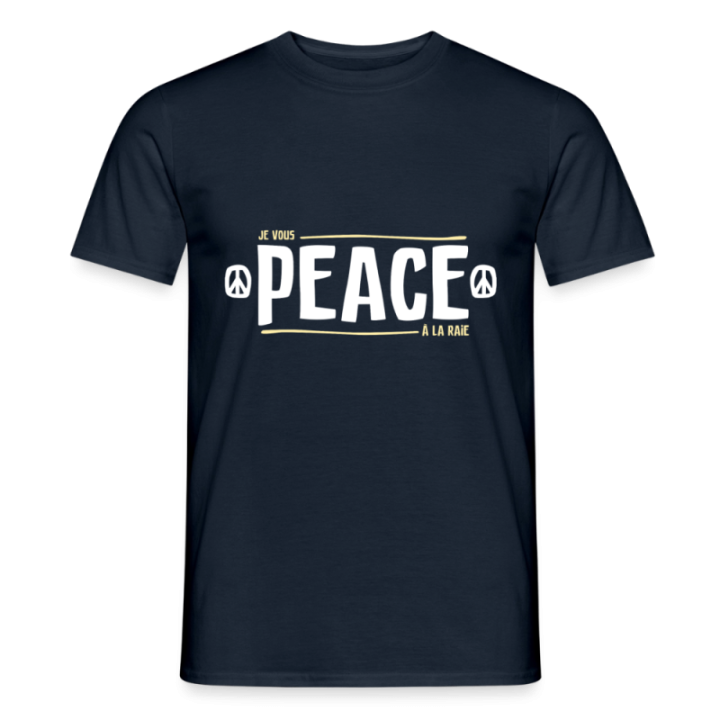T-shirt homme - Peace à la raie - marine - front