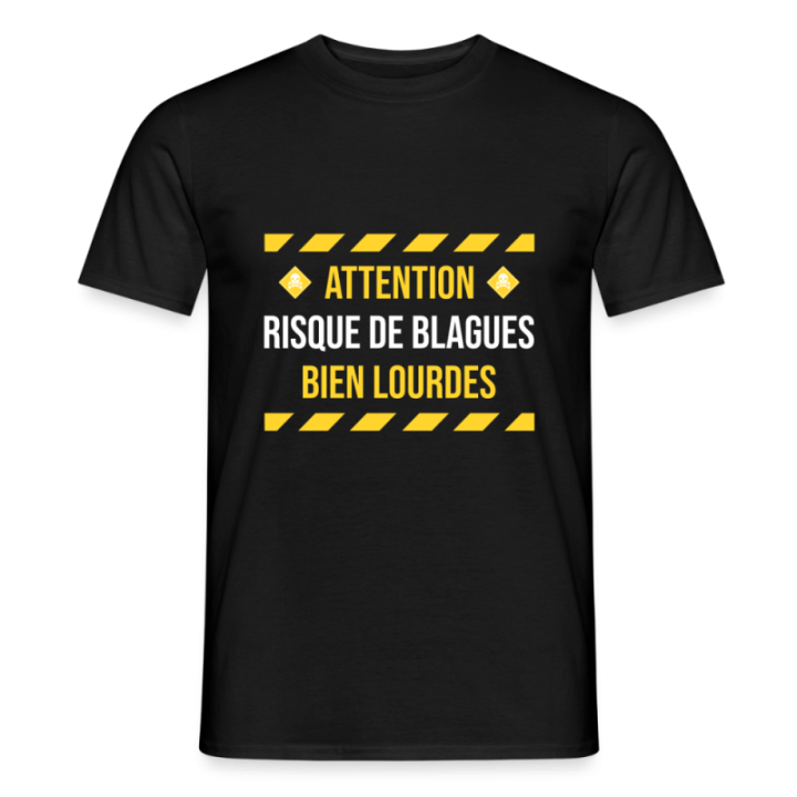 T-shirt homme - Risque de blagues bien lourdes - noir - front