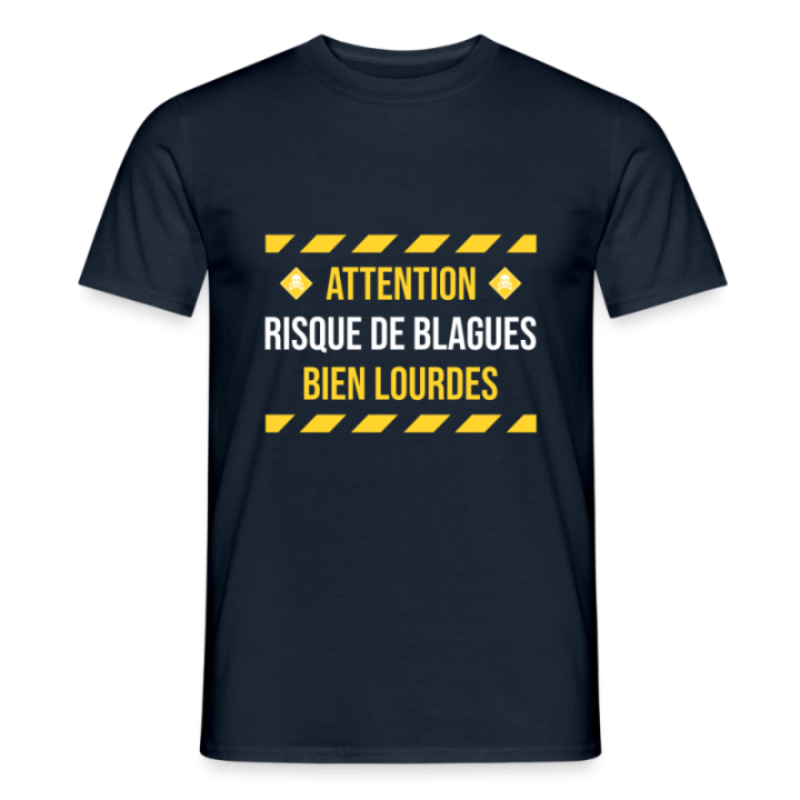 T-shirt homme - Risque de blagues bien lourdes - marine - front