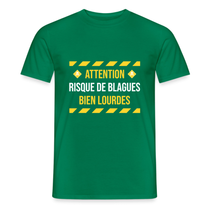 T-shirt homme - Risque de blagues bien lourdes - vert - front