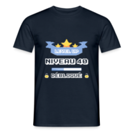T-shirt homme - Level-up: Niveau 40 ans débloqué - marine - front