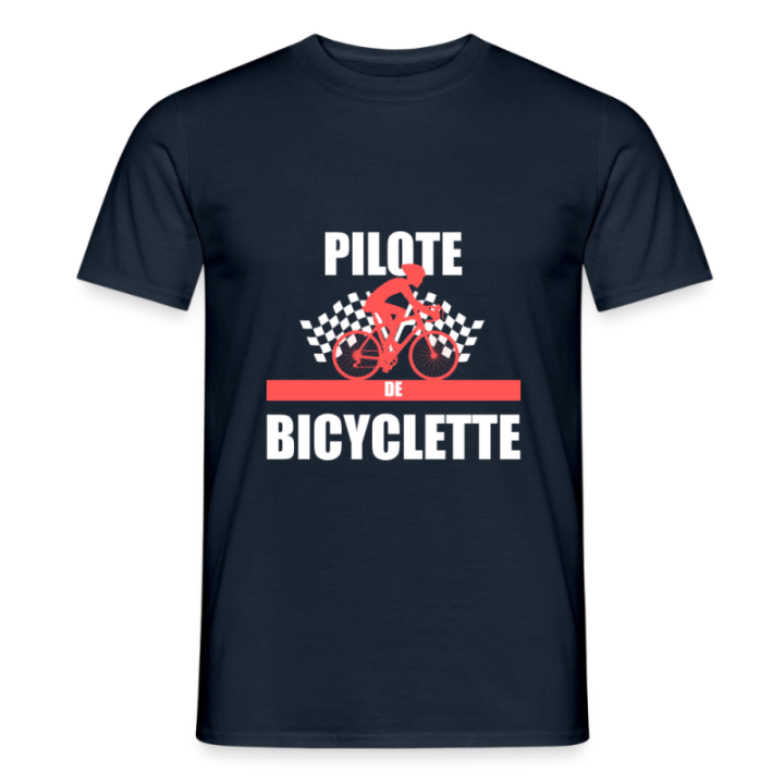 T-shirt homme - Pilote de bicyclette - marine - front