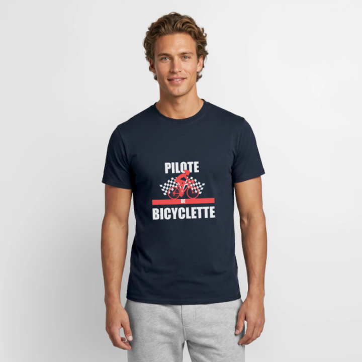 T-shirt homme - Pilote de bicyclette - marine - front