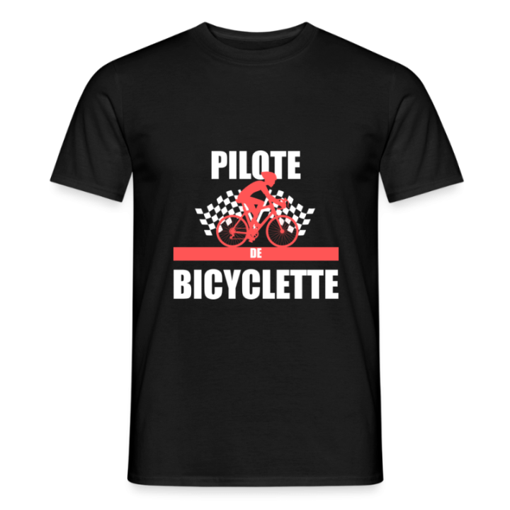 T-shirt homme - Pilote de bicyclette - noir - front