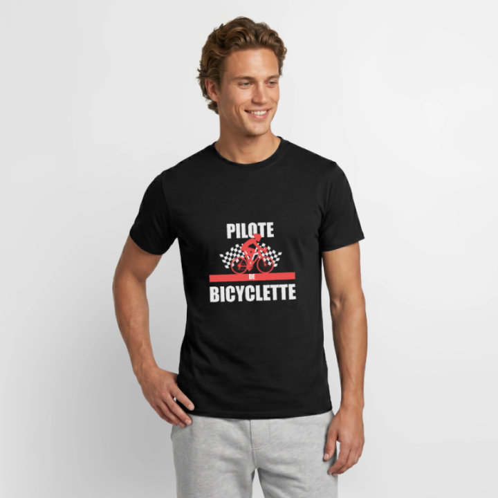 T-shirt homme - Pilote de bicyclette - noir - front