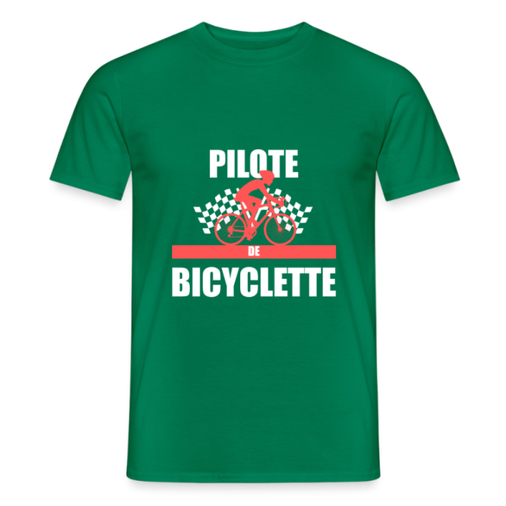 T-shirt homme - Pilote de bicyclette - vert - front