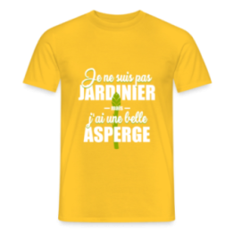 T-shirt homme - J'ai une belle asperge - jaune - front