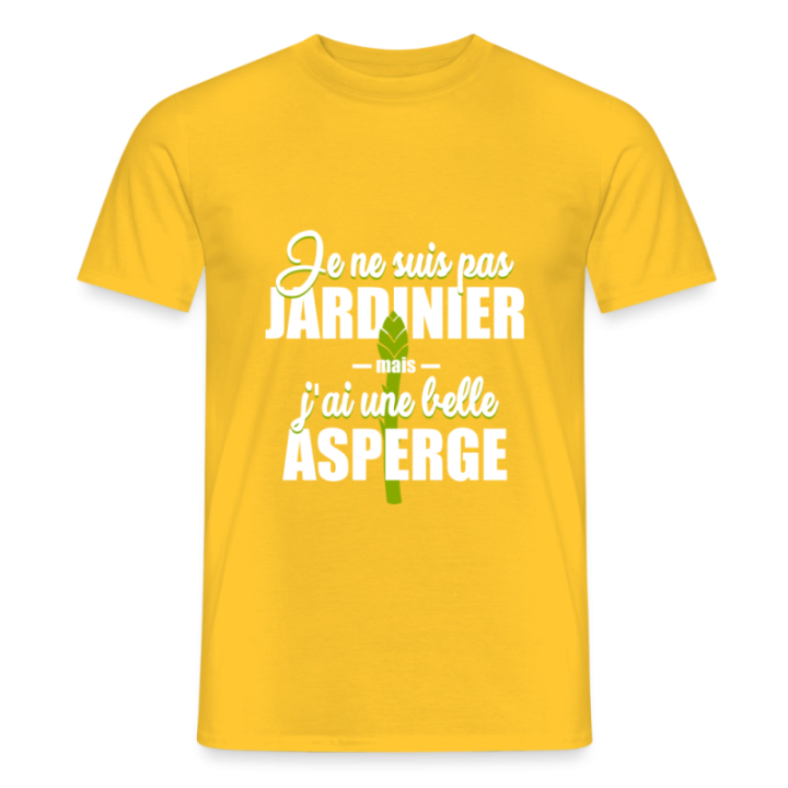 T-shirt homme - J'ai une belle asperge - jaune - front