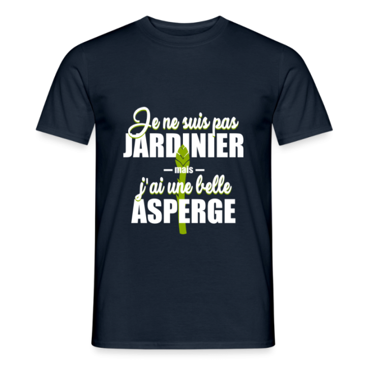 T-shirt homme - J'ai une belle asperge - marine - front