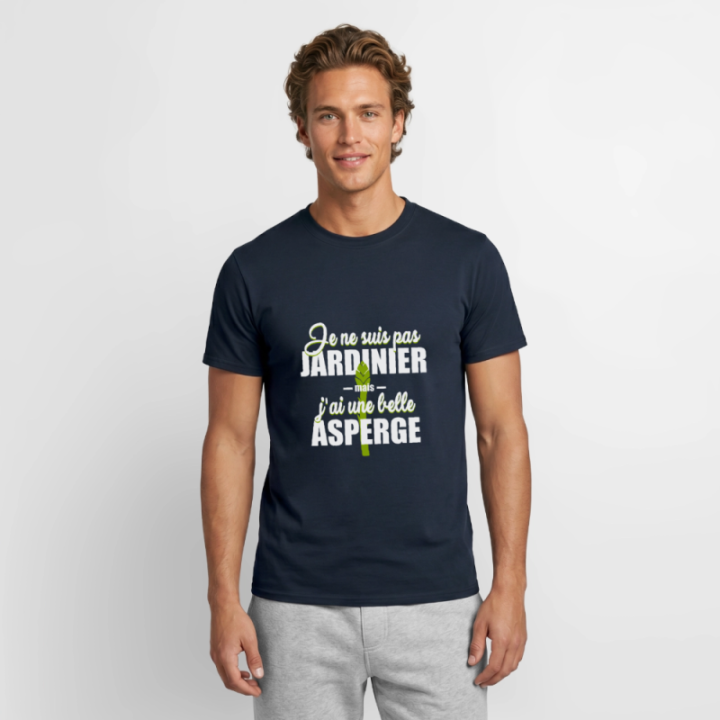 T-shirt homme - J'ai une belle asperge - marine - front