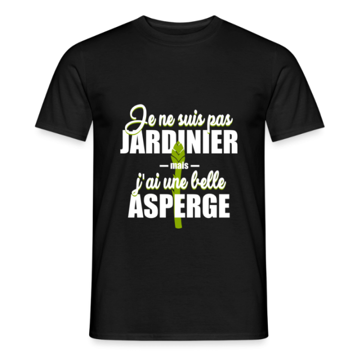 T-shirt homme - J'ai une belle asperge - noir - front