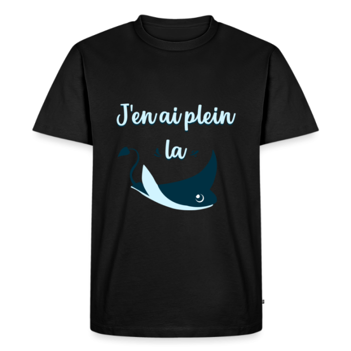 T-shirt premium homme - Plein la raie - noir - front