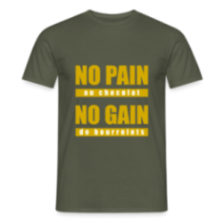 T-shirt homme - No pain au chocolat, no gain de bourrelets