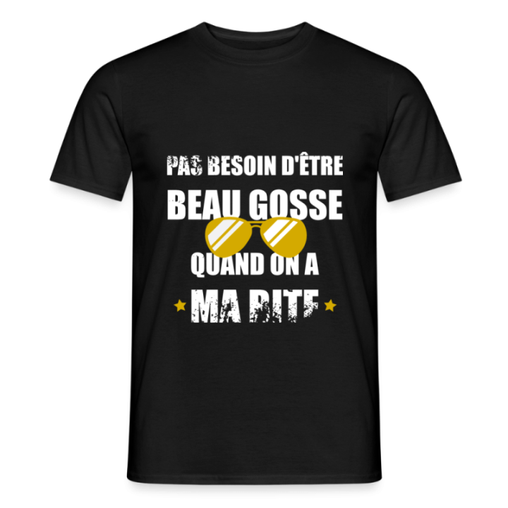 T-shirt homme - Pas besoin d'être beau gosse quand on a ma ... - noir - front