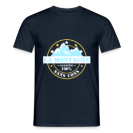 T-shirt homme - La montagne: Garantie sans cons - marine - front